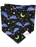 🌙 Glow-in-the-Dark Halloween Bandana – Moon & Bats Edition | Dog and Taylor®