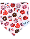 Love Donuts & Coffee Dog Bandana