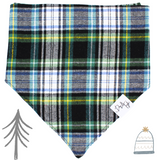 Olive Plaid Dog Bandana