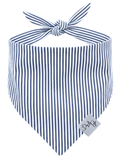 Preppy in Navy Blue Seersucker Dog Bandana