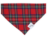 ❤️ Joy to the World Plaid Red Christmas Dog Bandana | Dog and Taylor®