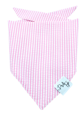 💕 Pretty in Pink Seersucker Dog Bandana | Dog and Taylor®