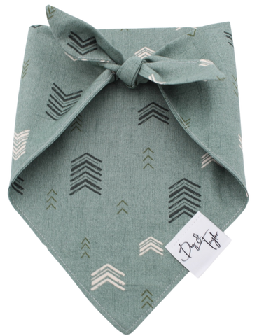 Boho Arrows on Green Tie-On Dog Bandana 2 - Dog & Taylor - @dogandtaylor