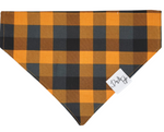 Pumkin Spice Plaid Tie-on Bandana