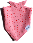Pink Hearts Valentines Dog Bandana - Tie-On Dog Bandana 1- Dog & Taylor - @dogandtaylor