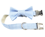 Preppy in Light Blue Slip-on Bandana + Collar + Bow (Set of 3)