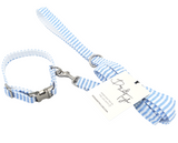 Preppy In Light Blue Leash and Dog Collar (Set of 2)